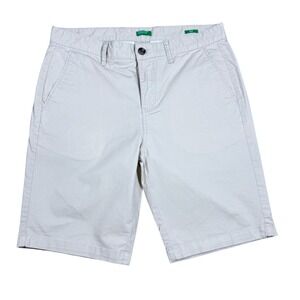 United Colors of Benetton Slim Fit Chino Shorts Mens Size 34 Beige Cotton Blend